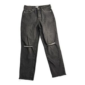 bp Black Distressed Ripped Raw Hem Black Jeans Size 29